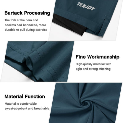 Men'S 2 in 1 Running Shorts 5 in or 7 in Quick Dry Gym Athletic Workout Shorts for Men with Phone Pockets