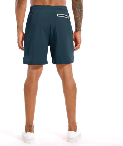 Men'S 2 in 1 Running Shorts 5 in or 7 in Quick Dry Gym Athletic Workout Shorts for Men with Phone Pockets